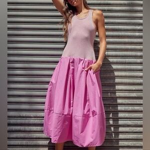 Sleeveless Bubble-illusion Midi Dress
